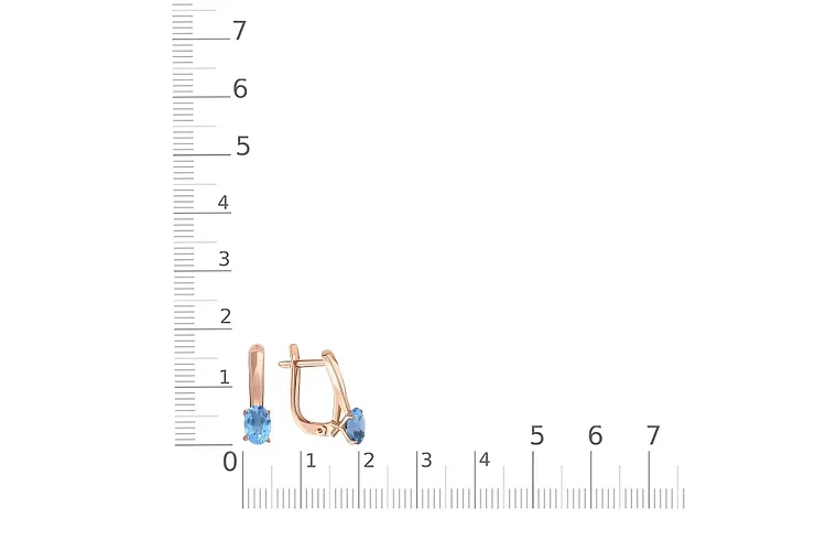 Серьги из красного золота с 2 топазами swiss