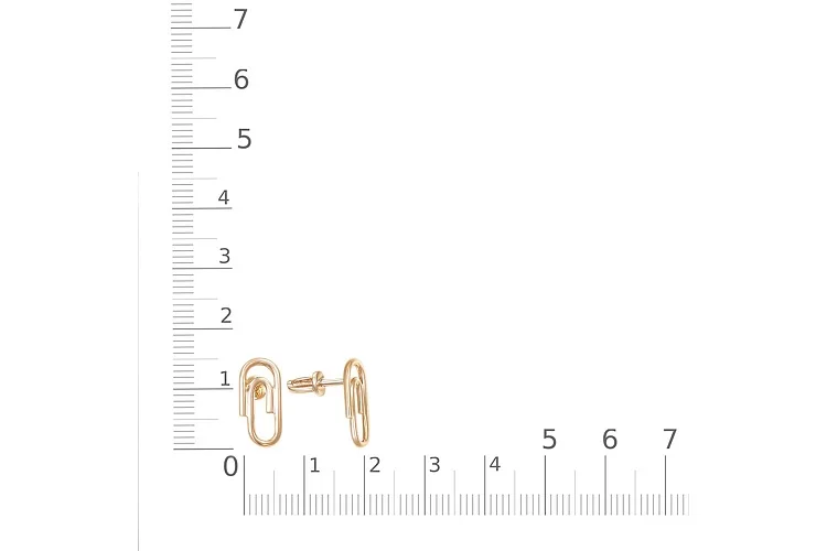 Серьги-пусеты Скрепки из красного золота без вставок