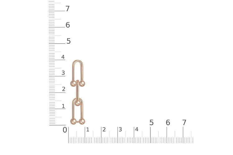 Подвеска серёг-трансформеров из красного золота без вставок