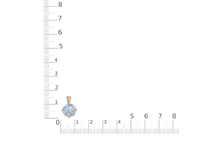 Подвеска из красного золота с 2 топазами sky и 3 бриллиантами