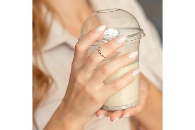 Кольцо Дорожка из красного золота с 9 бриллиантами