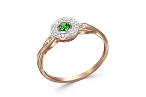 Кольцо из красного золота с 19 фианитами