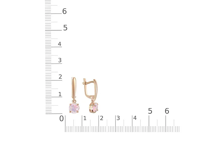 Серьги из красного золота с 2 опалами