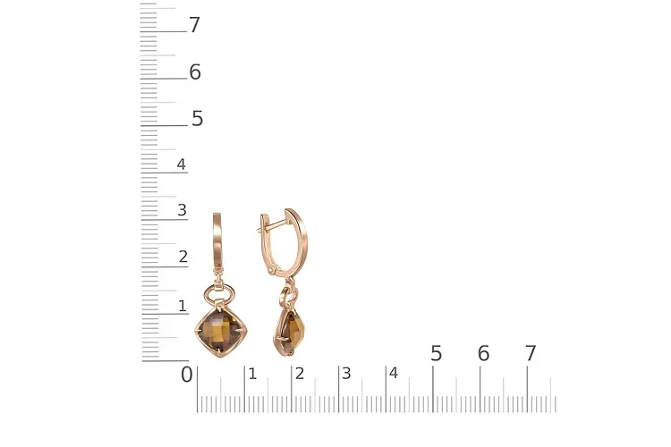 Серьги из красного золота с 2 султанитами