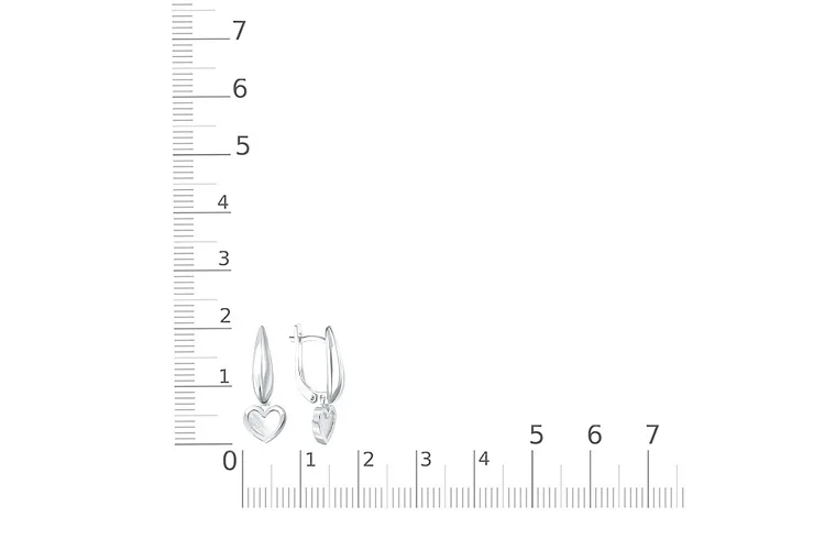 Серьги Сердца из белого золота с перламутром