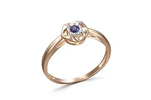 Кольцо из красного золота с корундом