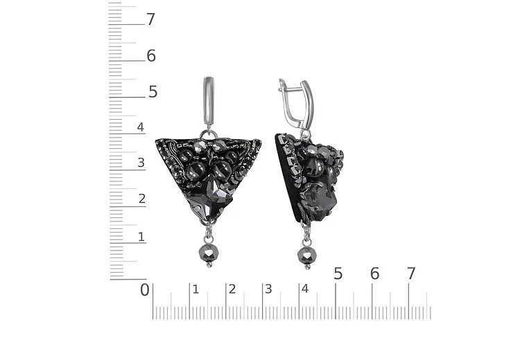 Бижутерные серьги Треугольные графит
