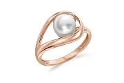 Кольцо из красного золота с жемчугом