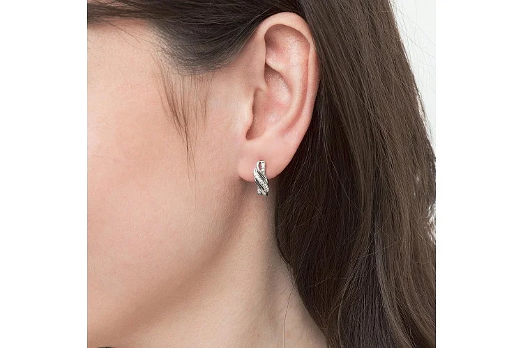 Серьги из белого золота с 34 бриллиантами