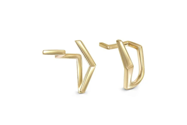 Серьги-пусеты из жёлтого золота без вставок