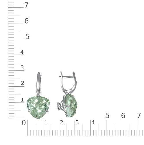 Серьги из белого золота с 2 аметистами