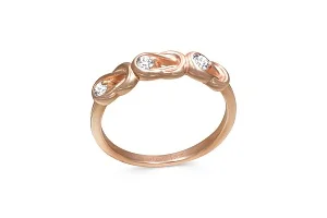 Кольцо из красного золота с 3 бриллиантами