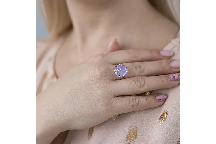 Кольцо из красного золота с ситаллом