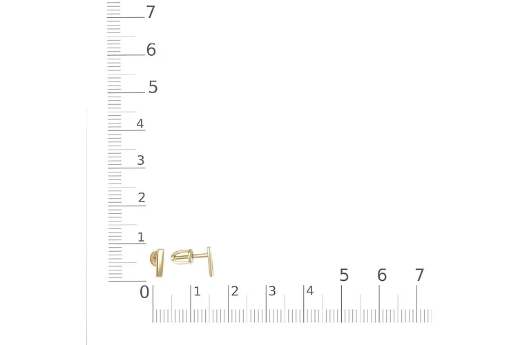 Серьги-пусеты из жёлтого золота без вставок