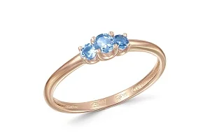 Кольцо из красного золота с 3 топазами swiss