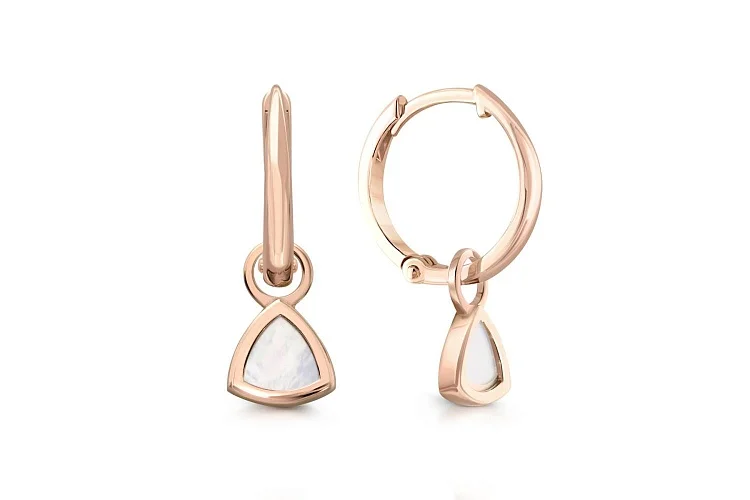 Серьги из красного золота с перламутром