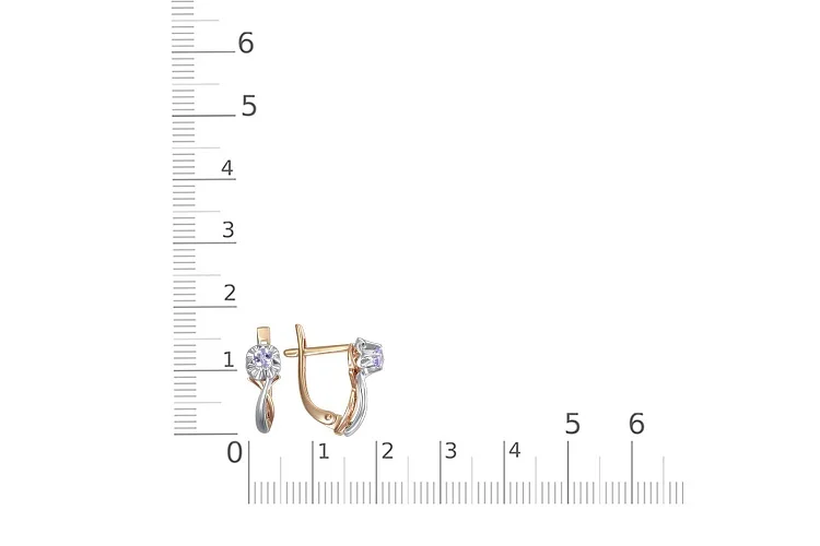 Серьги Цветы из красного золота с 2 танзанитами