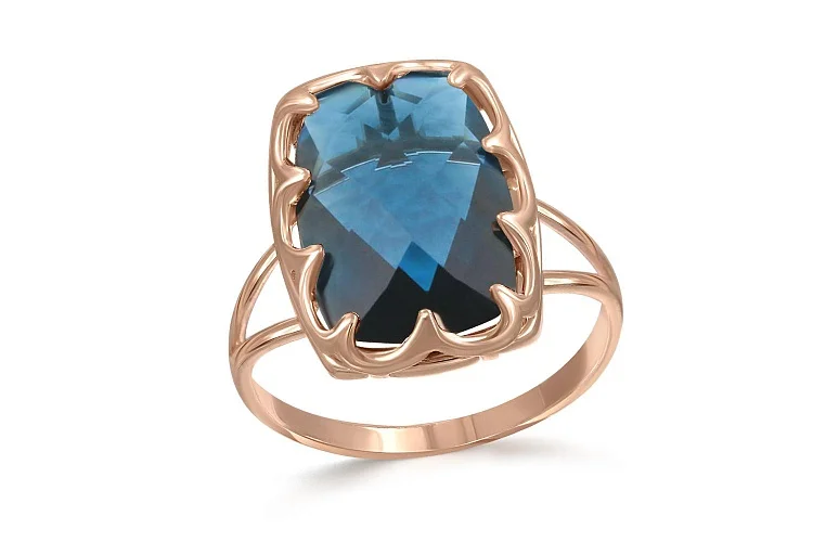 Кольцо из красного золота с ситаллом