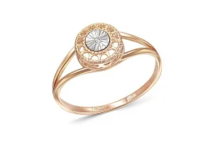 Кольцо из красного золота с бриллиантом