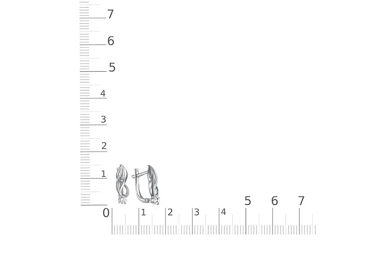 Серьги из белого золота с 2 фианитами
