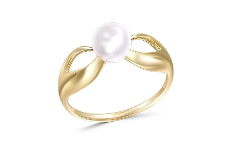 Кольцо из жёлтого золота с жемчугом