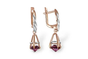 Серьги из красного золота с 2 ситаллами