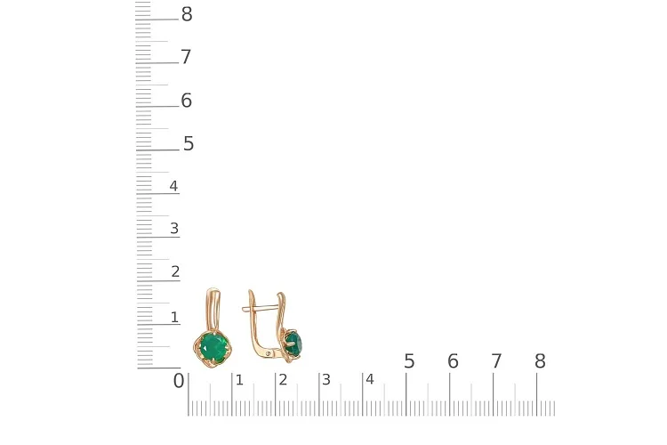 Серьги Цветы из красного золота с 2 агатами