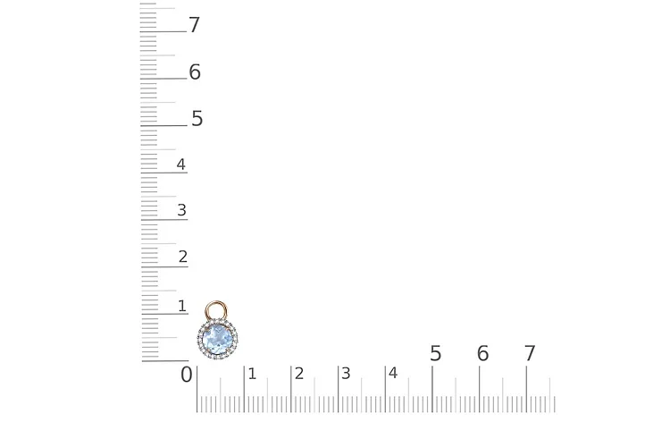 Подвеска серёг-трансформеров из красного золота с топазом sky и 20 фианитами