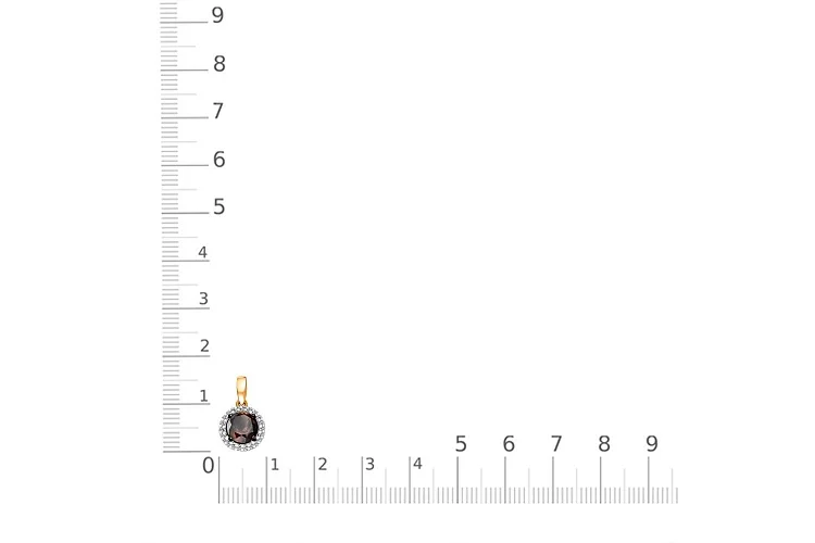 Подвеска из красного золота с раухтопазом и 41 фианитами