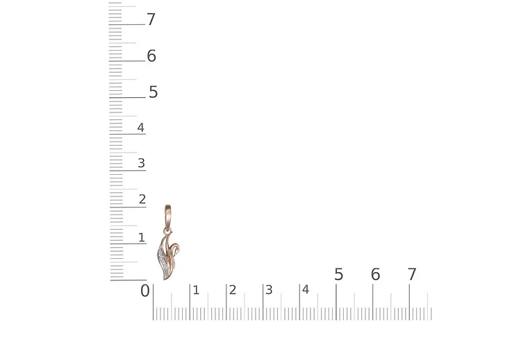 Подвеска Птица из красного золота с 5 фианитами