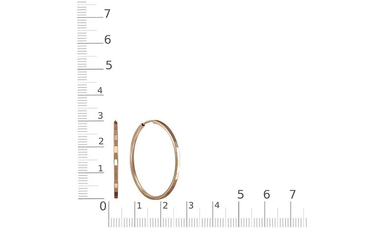 Серьги-конго из красного золота без вставок