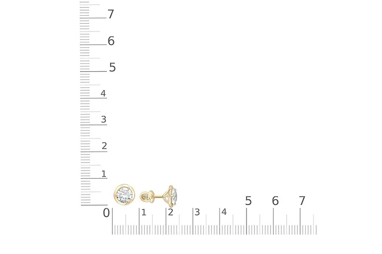 Серьги-пусеты из жёлтого золота с 2 муассанитами