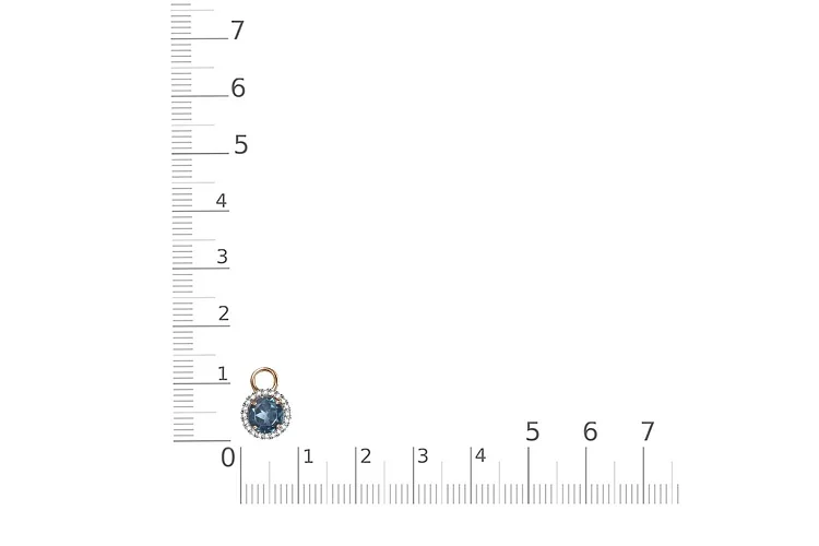 Подвеска серёг-трансформеров из красного золота с топазом лондон и 20 фианитами