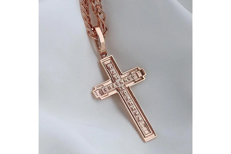 Крест из красного золота без вставок