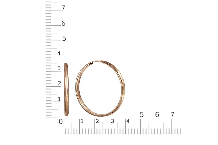 Серьги-конго из красного золота без вставок