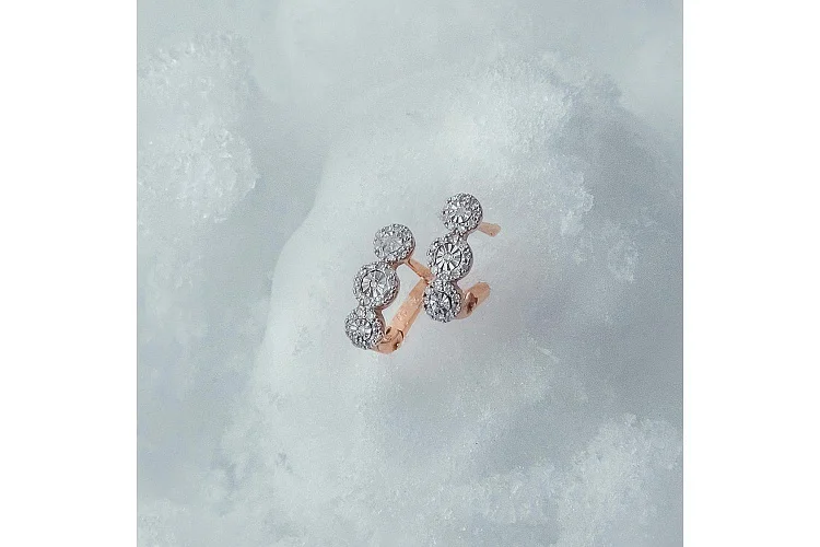 Серьги из красного золота с 62 бриллиантами