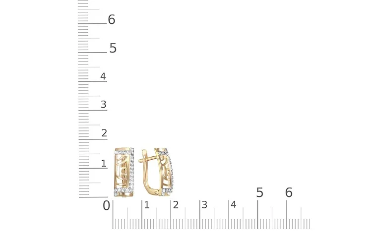 Серьги из жёлтого золота с 42 фианитами