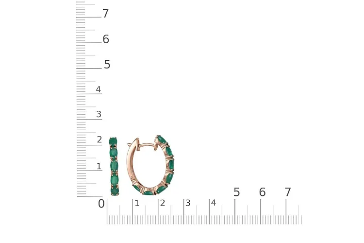 Серьги из красного золота с 14 агатами