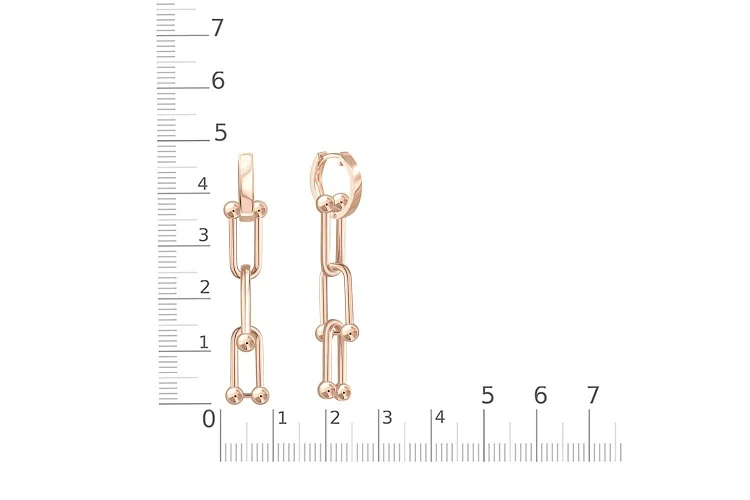 Серьги-трансформеры из красного золота без вставок