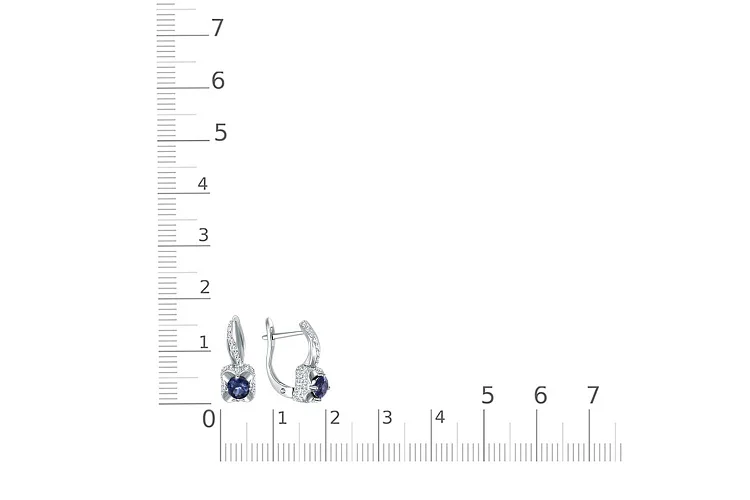 Серьги из белого золота с 2 сапфирами и 86 бриллиантами