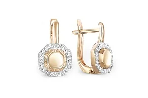 Серьги из красного золота с 320 фианитами