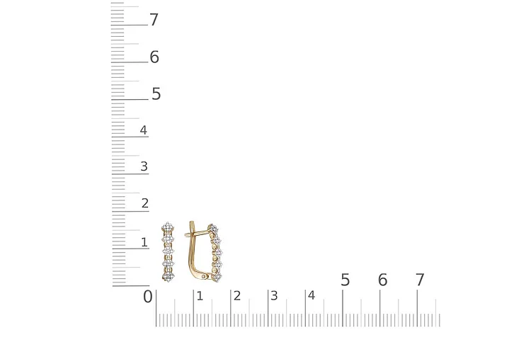 Серьги из жёлтого золота с 40 фианитами