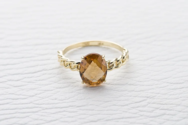 Кольцо из жёлтого золота с султанитом