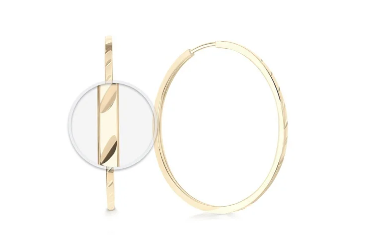 Серьги-конго из жёлтого золота без вставок