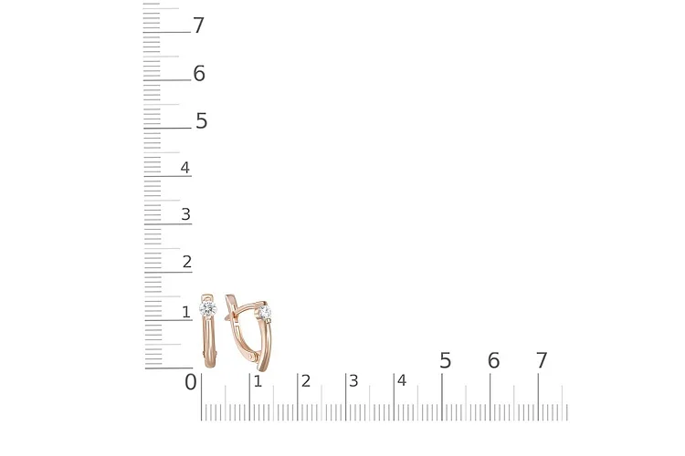 Серьги из красного золота с 2 бриллиантами
