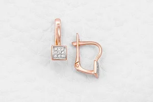 Серьги из красного золота с 18 бриллиантами