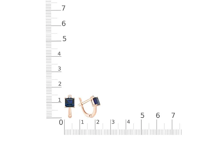 Серьги из красного золота с 2 сапфирами и 2 бриллиантами