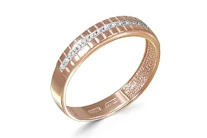 Кольцо Дорожка из красного золота с 17 фианитами