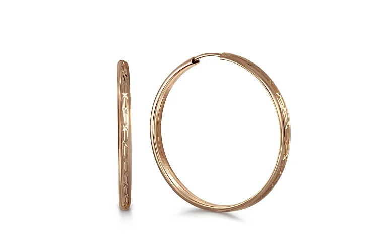 Серьги-конго из красного золота без вставок