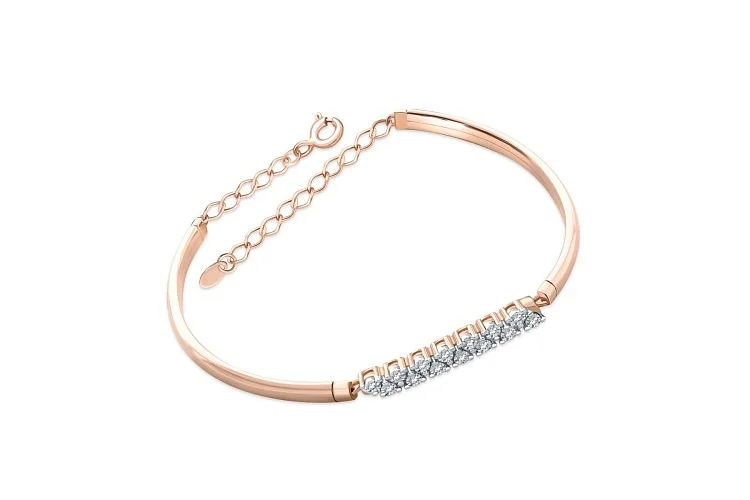 Браслет Дорожка из красного золота с 14 бриллиантами